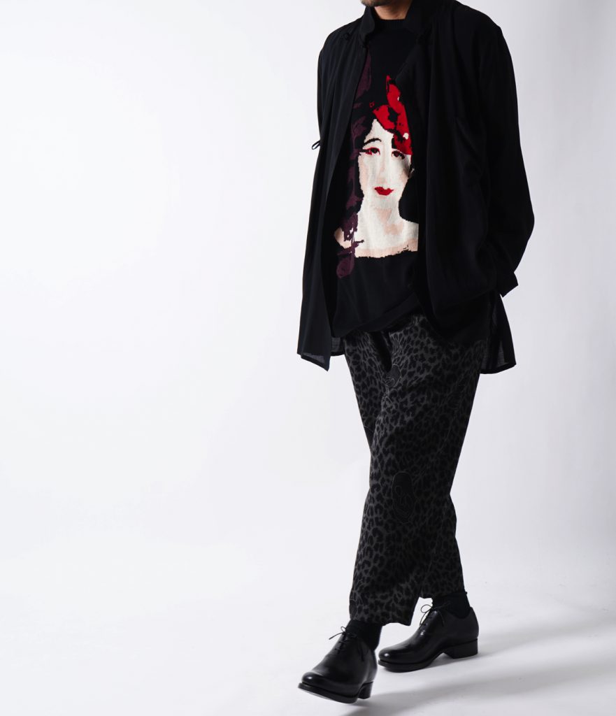 YOHJI YAMAMOTO Elastic String Leopard Pants