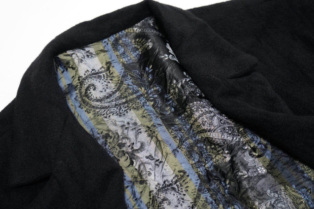 Geoffrey B.Small  handmade d-b notch-lapel long wrap fully-lined  jacket