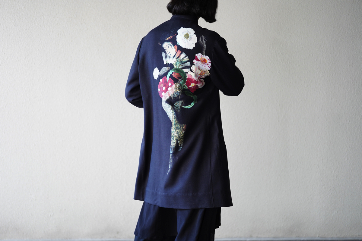 YOHJI YAMAMOTO 19SS Stand Long Jacket Face & Flower | HUES 福岡 ...