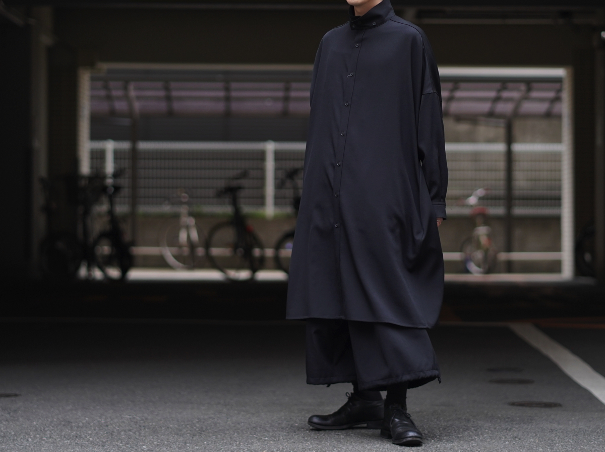 YOHJI YAMAMOTO Stand Up Collar Long Shirt Coat | HUES 福岡セレクト 