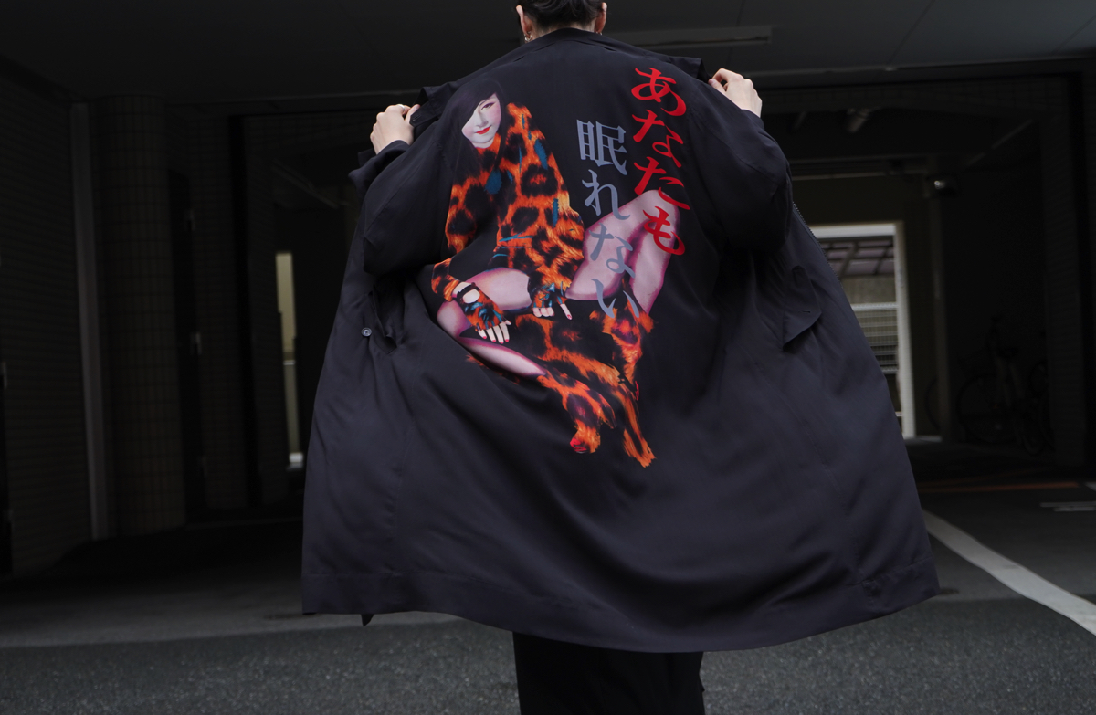 YOHJI YAMAMOTO 19S/S Woman Print Long Jacket