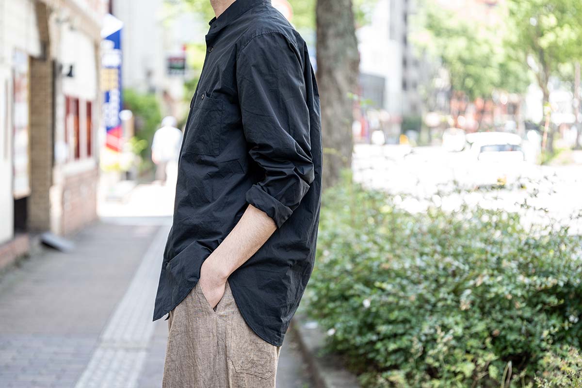 ARAKI YUU No Collar Utility Shirt | HUES 福岡セレクトショップ