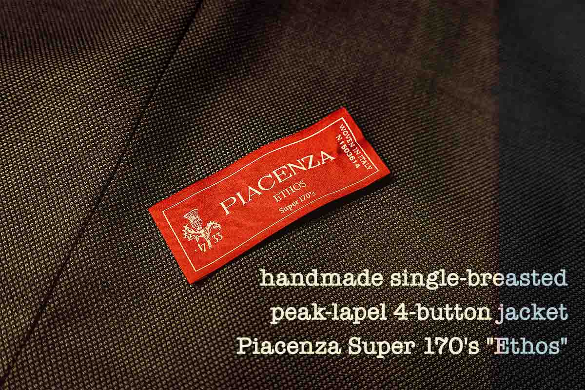 Geoffrey B.Small  Piacenza Super 170’s “Ethos” single-breasted peak-lapel 4-button jacket