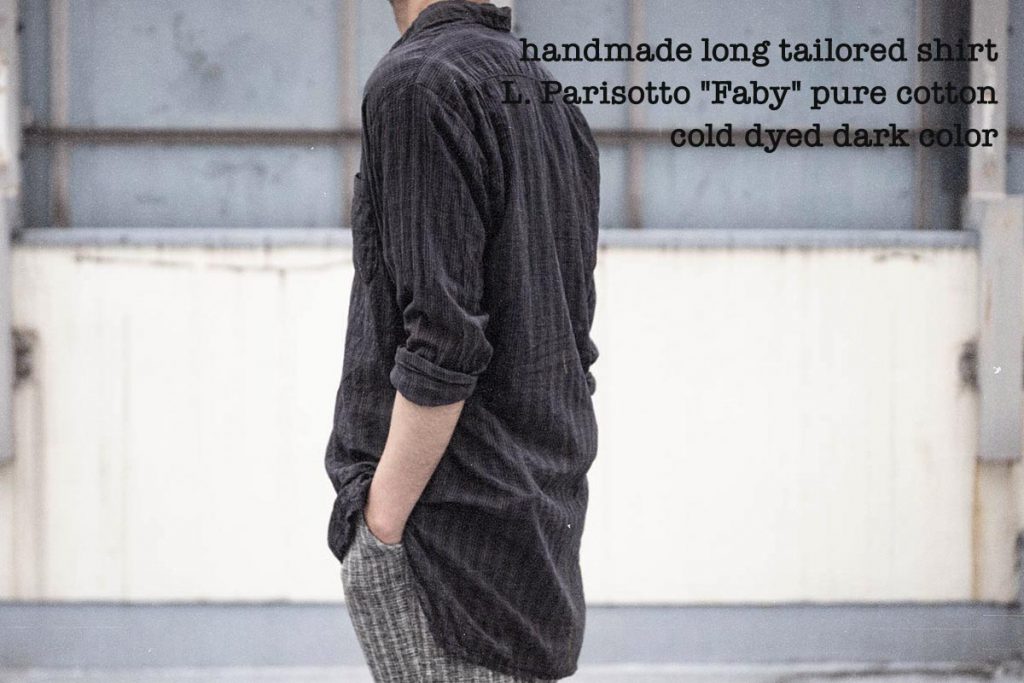 Geoffrey B.Small  handmade long tailored shirt dark