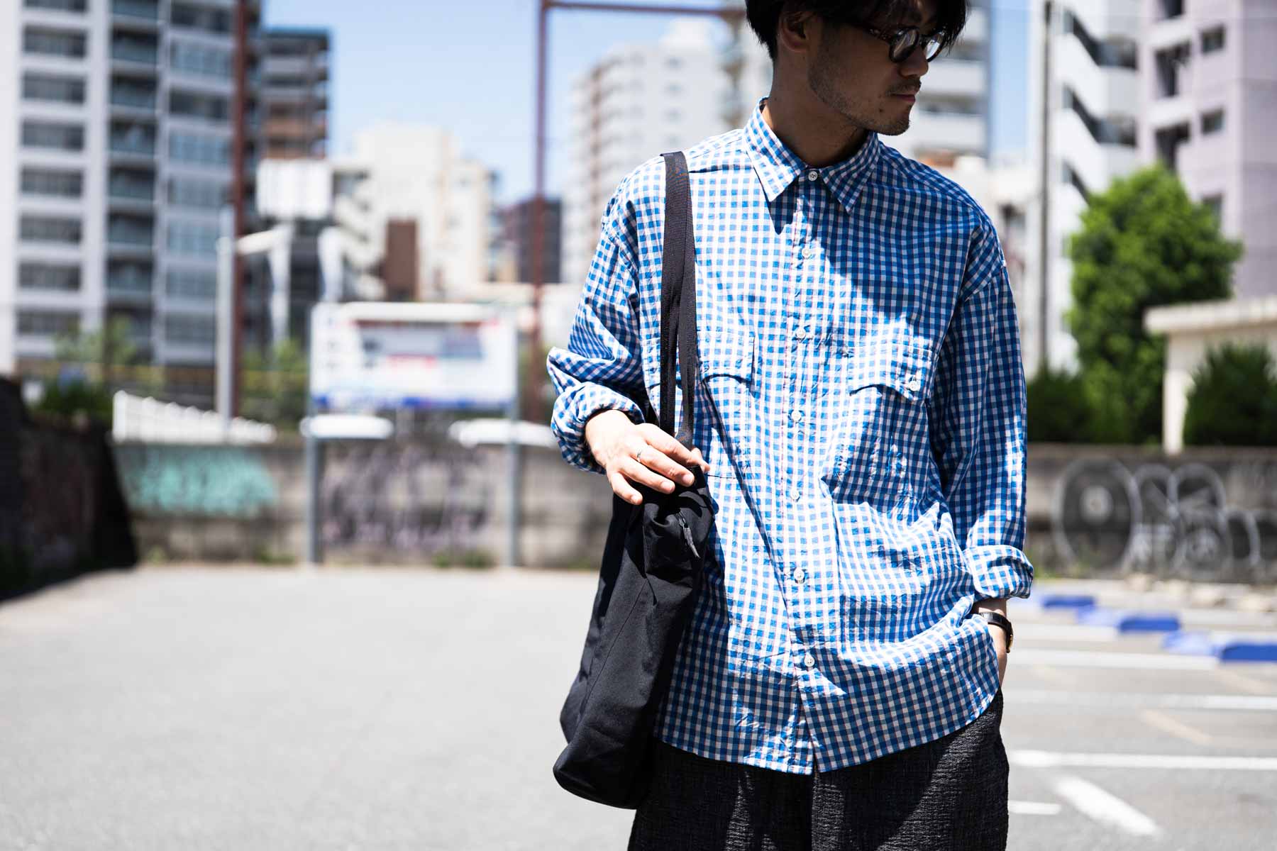 Porter Classic ROLL UP TRICOLOR GINGHAM CHECK SHIRT | HUES 福岡 