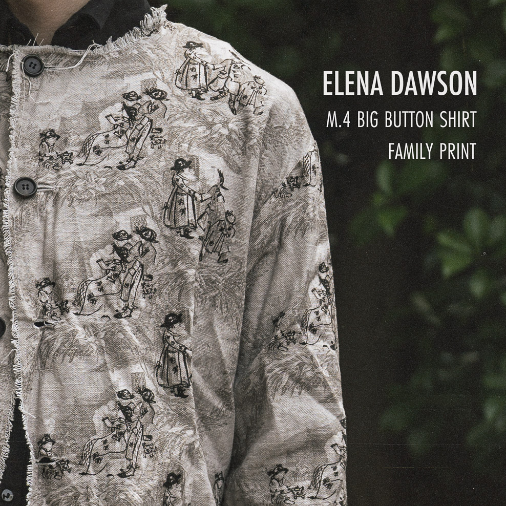 エレナ ドーソン ファミリープリント4ビッグボタンシャツ