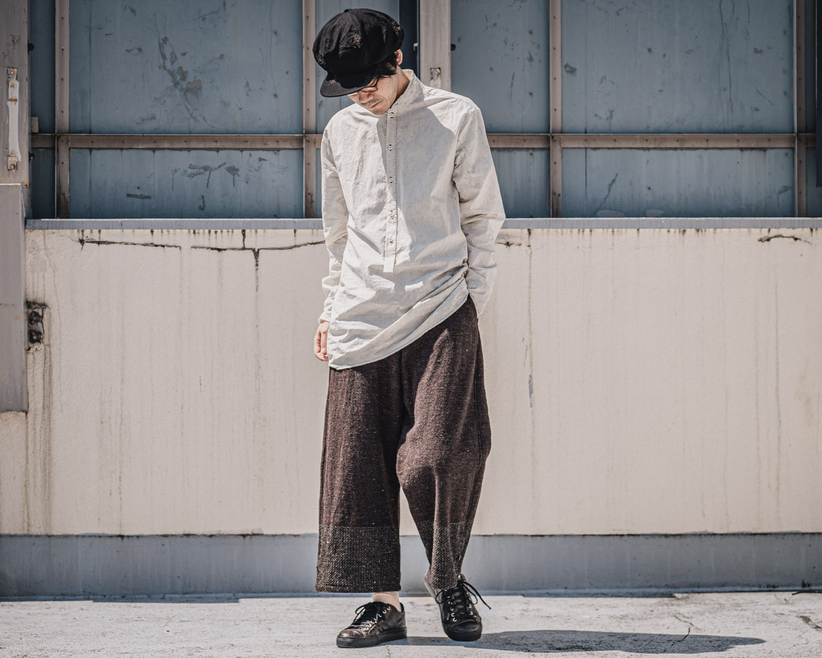 メンズ【美品】  Araki yuu / アラキユウ | 2018AW | British Wool Baggy Pant バギーパンツ | 1 | ストライプ | メンズ
