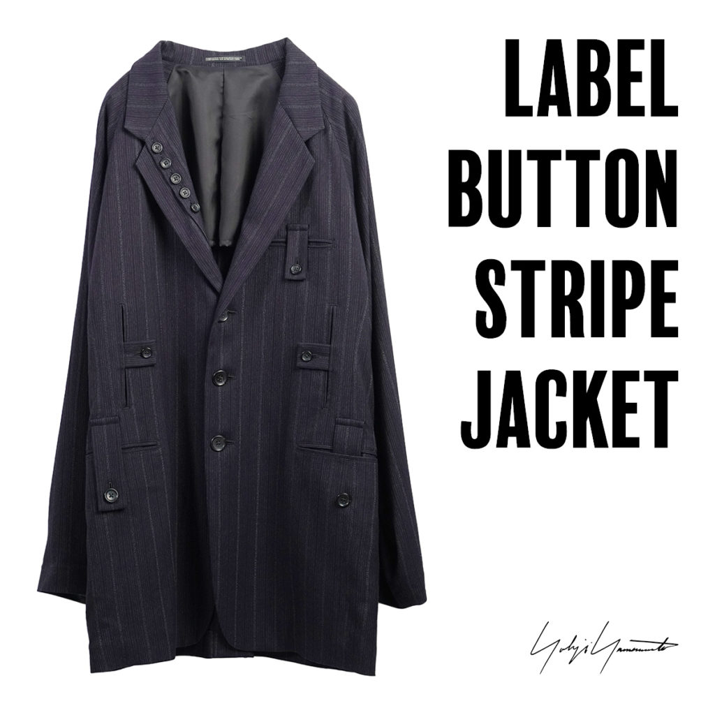 YOHJI YAMAMOTO 24SS Label Button Stripe Jacket