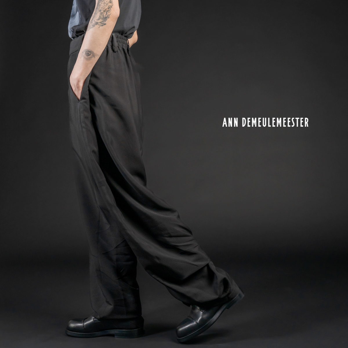 ANN DEMEULEMEESTER ALFRIED WIDE LEG TROUSERS WITH DOUBLE POCKET ...